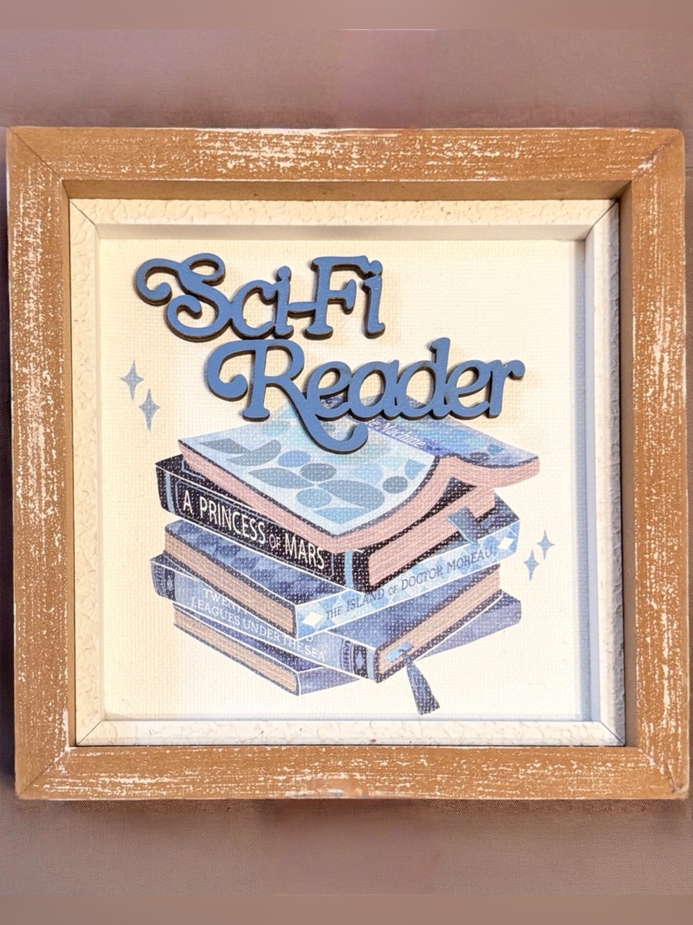 6.25" Sci-Fi Reader Wooden Tabletop Décor